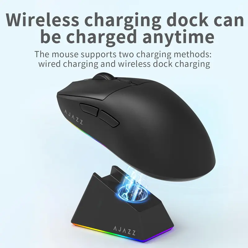 AJAZZ AJ139V2 MC wireless three-mode mouse game gaming office magnetic seat charger PAW3311 500mah 2
