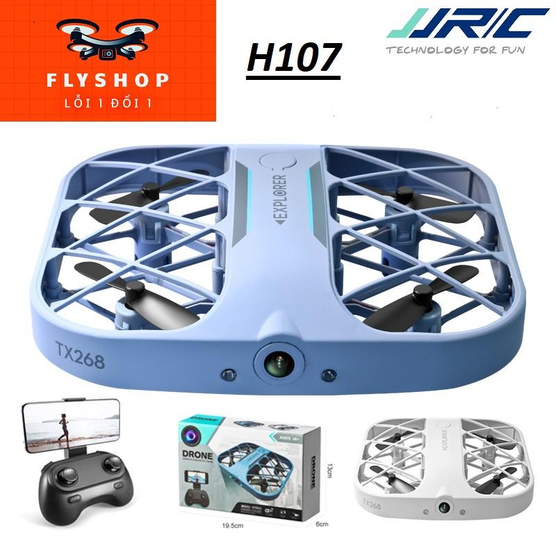 Flycam H107 [JJRC] Flycam Camera HD, máy bay điều khiển từ xa, Máy bay không người lái nhỏ gọn, kiểu dáng lạ mắt, cuộn tròn 360 độ, 3 cấp tốc độ di chuyển, quay vòng quanh mục tiêu, quay tròn quanh vị trí Drone Chụp Ảnh