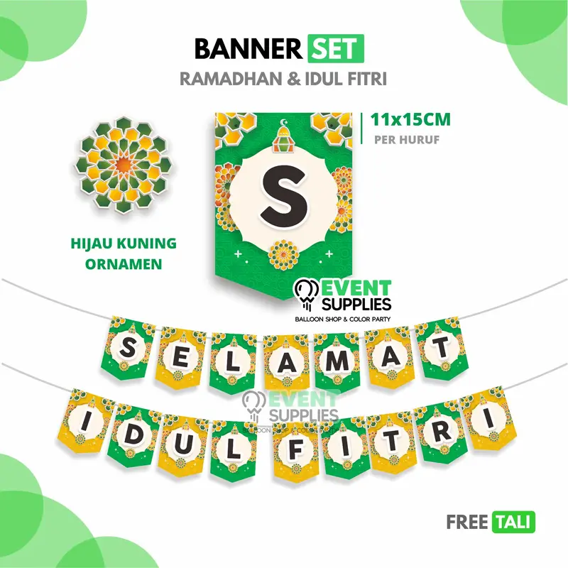 Banner Set Idul Fitri Muhammadiyah /Aisyiyah Dekorasi Lebaran Hiasan Gantung Ramadhan 2