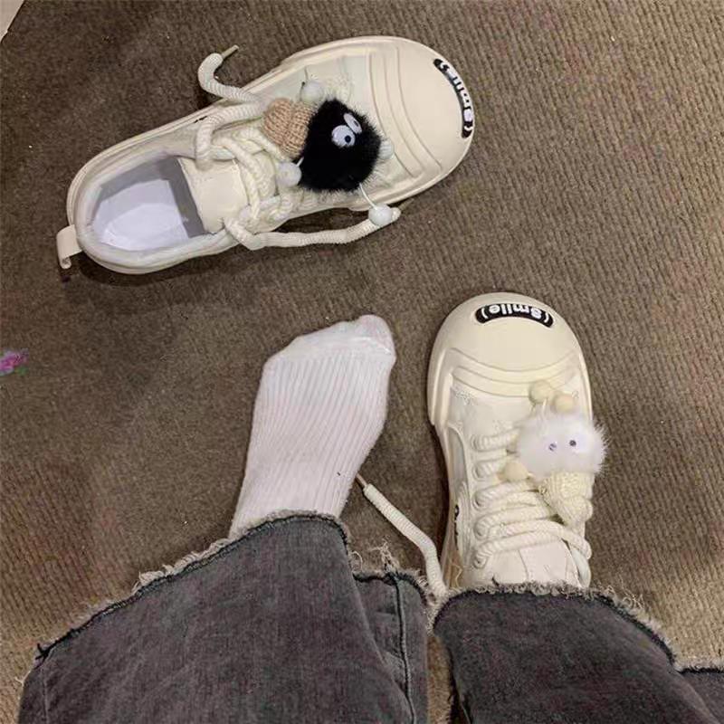 Giày Thể Thao Nữ Dây Thừng Kèm Sticker Bồ Hóng CHIBI Siêu Xinh Mới Sneaker Shoes Hoa