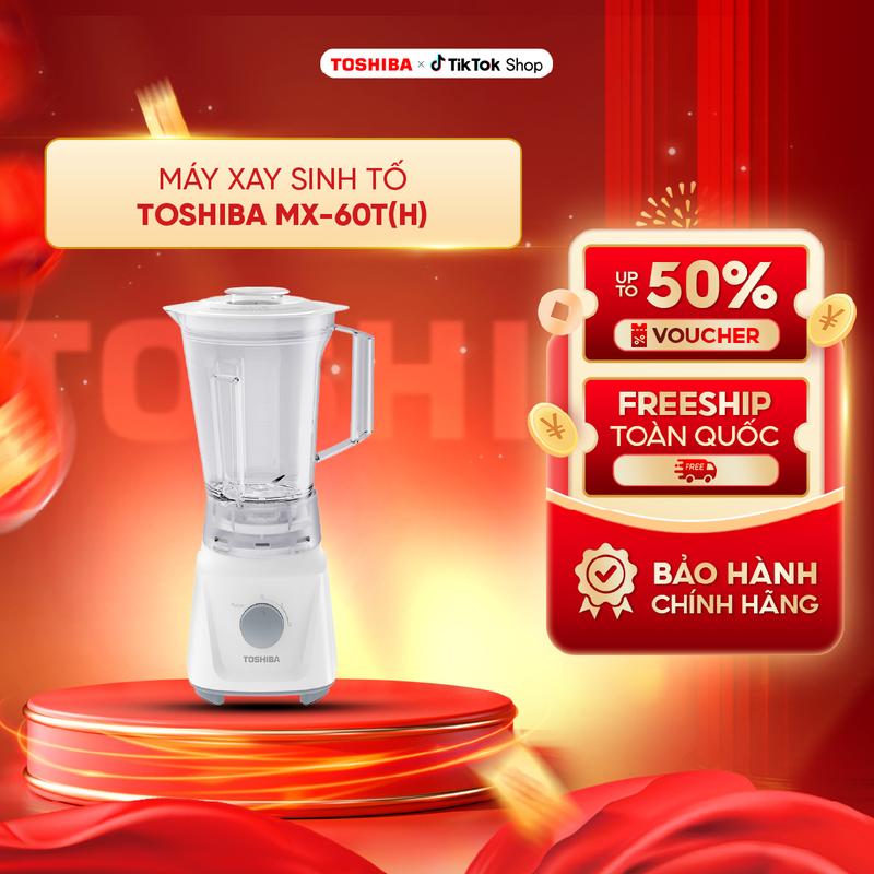 Máy xay sinh tố Toshiba MX-60T(H) - 2 cối - Dung tích 1.5L - Công suất 600W - BH 12 Tháng