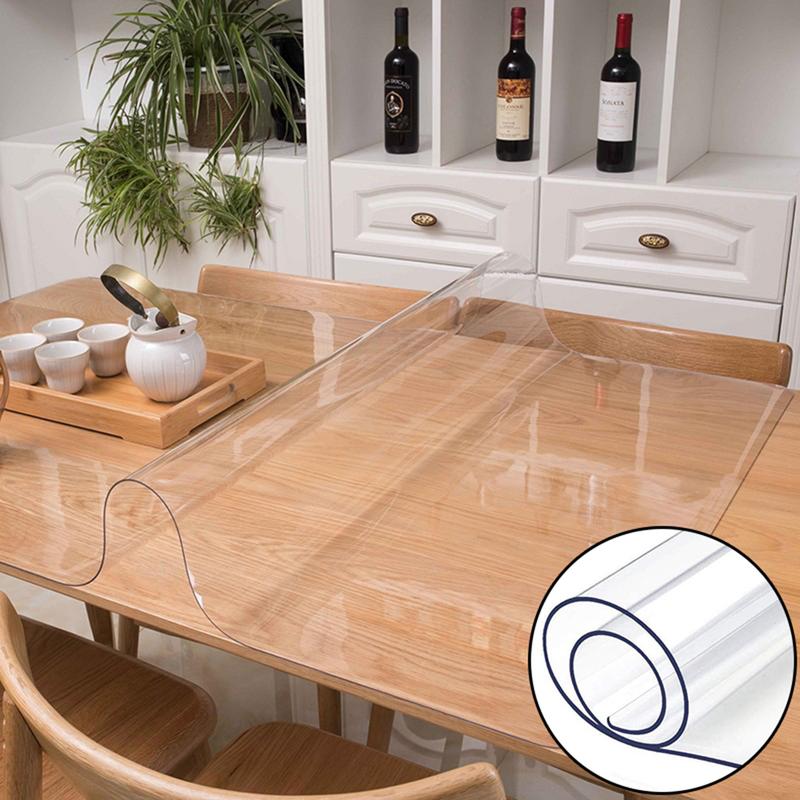 1mm Transparent Table Cover Water Resistant PVC Non-slip Tablecloth ...