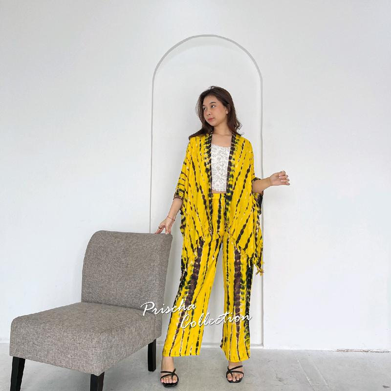 Setelan Lilit Wanita Outer Mix Celana Kulot Wanita 2