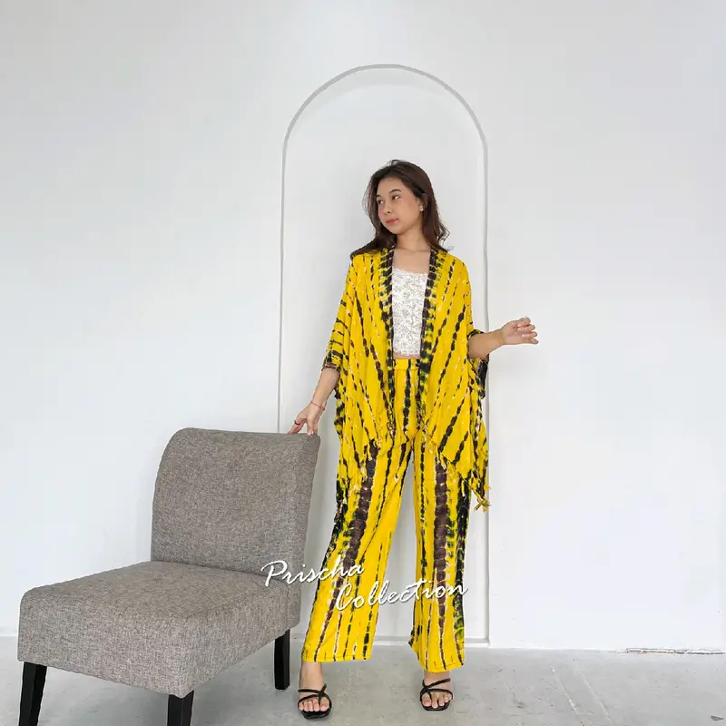 Setelan Lilit Wanita Outer Mix Celana Kulot Wanita 2