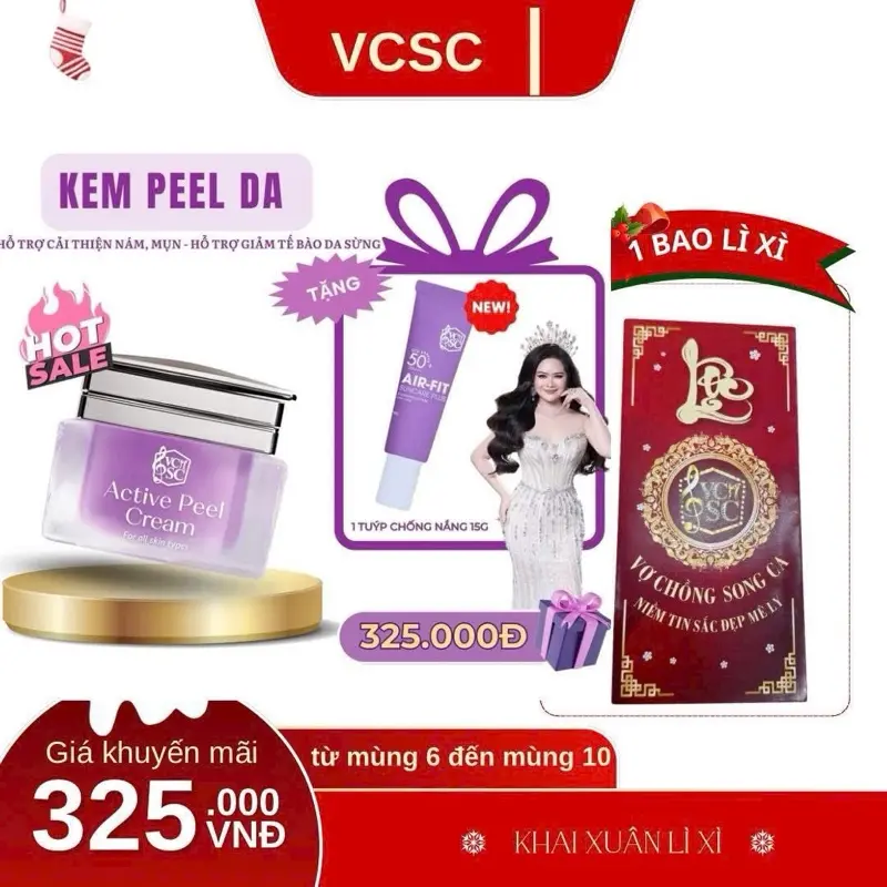 Peal da tặng kem chống nắng