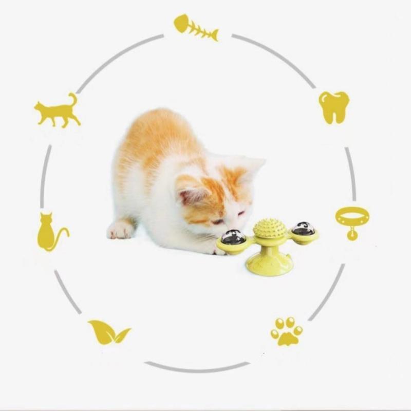 Cat Spinning Top Toy, 360 Degree Rotatable Interactive Cat Toy, Luminous Cat Teaser Toy, Peppermint Sucker Interactive Toy, Fun Indoor Cat Toy, Cats Catching Toy, Pets Chasing Toy, Dog & Cat Accessories 4