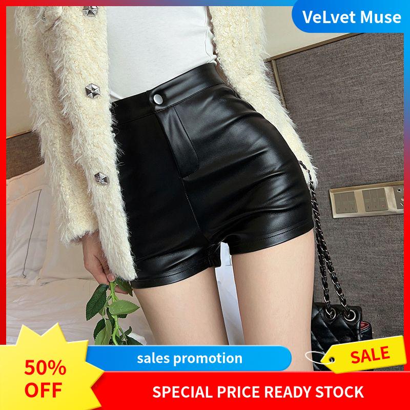 Quần Đùi Da PU Màu Đen Ngoại Cỡ Dành Cho Nữ, Cạp Cao, Quần Ống Rộng Ngoài Trời, Quần Legging Thường Ngày Chữ A, Quần Đùi Khởi Động, Thích Hợp Cho Mùa Thu Và Mùa Đông, [1347 Người Đánh Giá] quần  short  nữ Đồ Bộ Nữ quần  chun  nữ  mùa  hè quần  đùi  bí 0