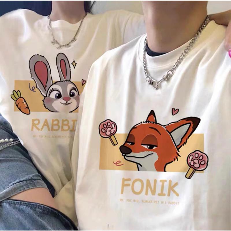 Áo Thun Nam Nữ Form Rộng Tay Lỡ Unisex Áo Phông Couple Cổ Tròn Basic verisze Cặp Đôi Yêu CD Cáo Thỏ mới trend hè 2023 2