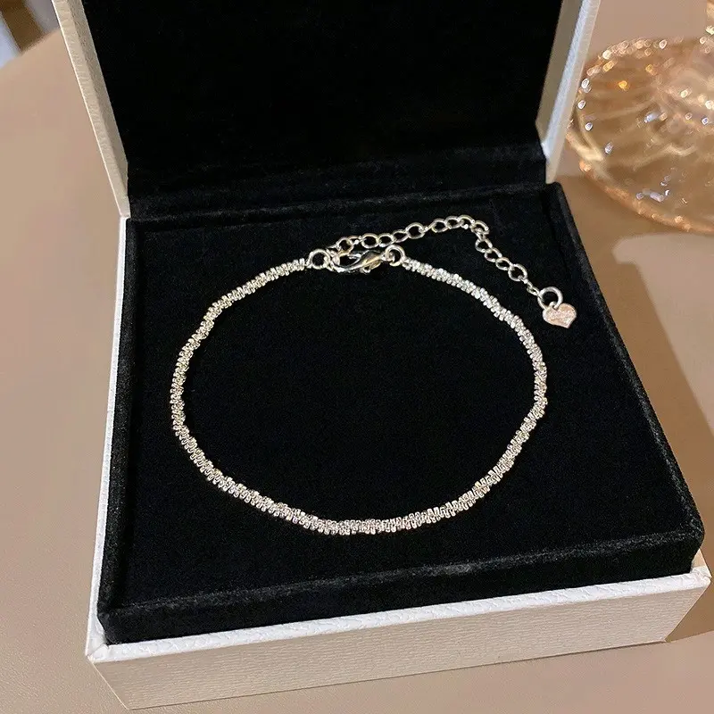 Gelang Titanium Silver Berkilau - DTA17 Gratis Emas 1