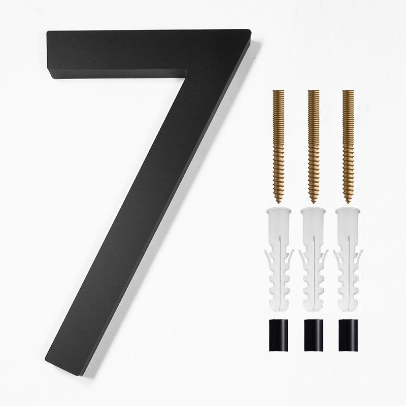 Product Introduction of Address Big Modern Door Alphabet Floating House Number Letters Sign #0-9 Black Numbers 125mm 5 in Home Outdoor 34