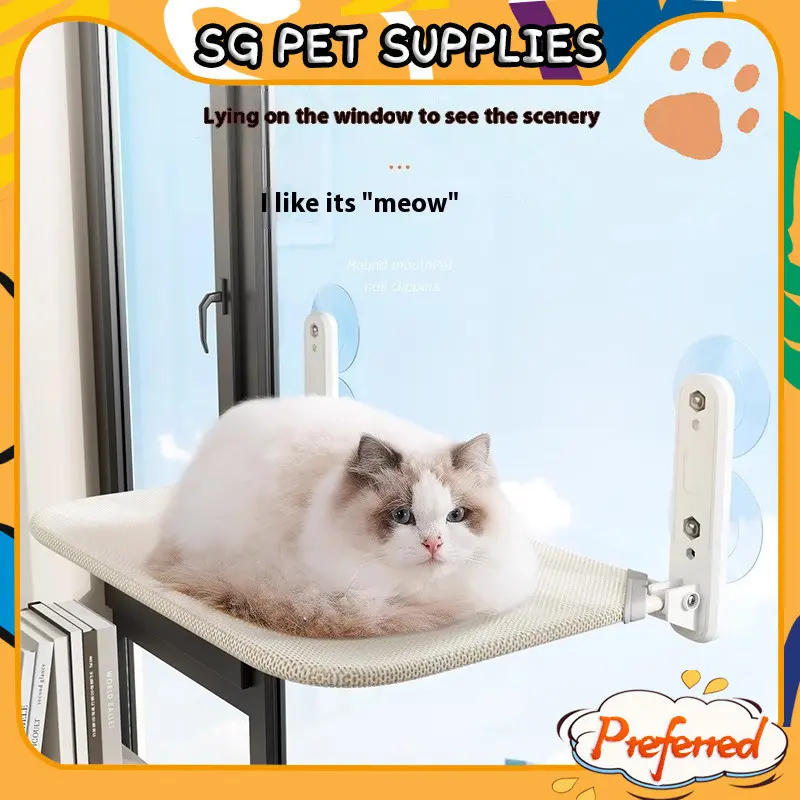 【SG Pet Supplies】Pet nest cat hammock window sill glass hanging foldable cat nest suction cup 29176532864