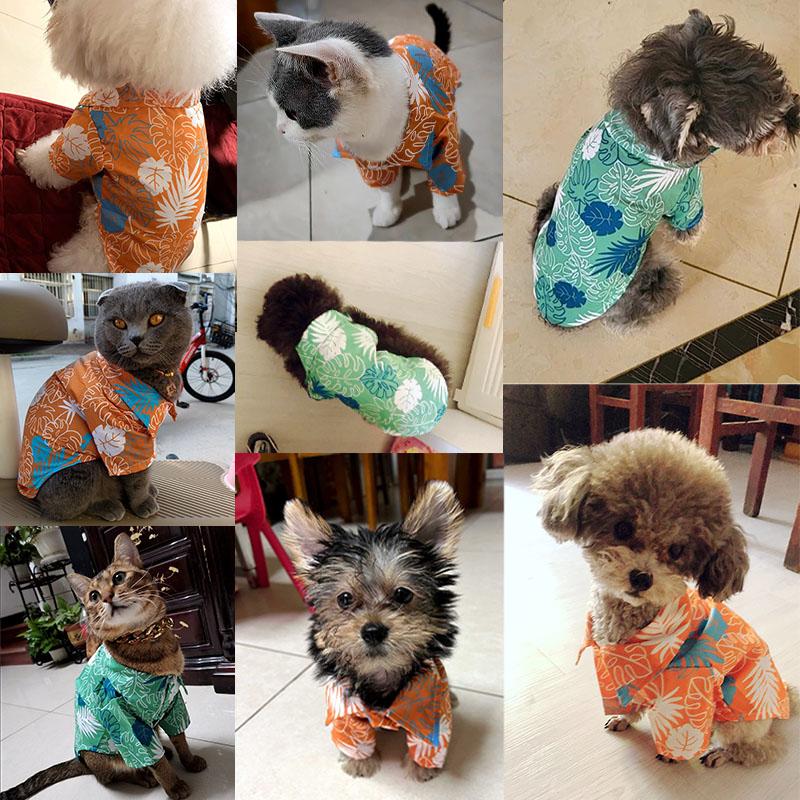 Product Introduction of Fashion Dog Shirt Puppy Breathable Coconut Tree Patern Shirt Cat Vest Chihuahua Yorkie Hawaiian Polo T-Shirts Pet Summer Clothes 24