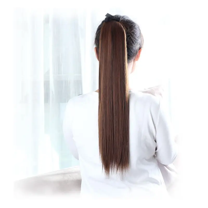 RSW HAIR CLIP RAMBUT PALSU WANITA PONI PONY TAIL PONITAIL KOREA LURUS 07 MODEL TALI 40 50 55 60 65 CM Coklat Hitam 3