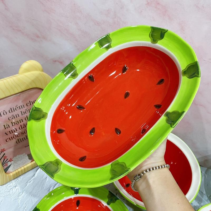Bát đĩa lẻ mẫu dưa hấu dễ thương 3