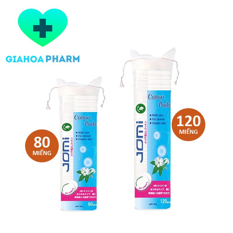 Bông tẩy trang Nhật Bản Jomi cotton lớp bông siêu thấm mềm mịn không xơ giúp làm sạch nhẹ nhàng da mặt