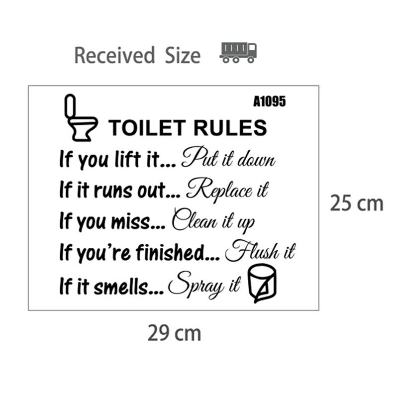 29*25cm Bathroom Toilet Black Letter Stickers European And American Proverbs Wall Stickers Decoration Ornament Decal Home Supplies 3