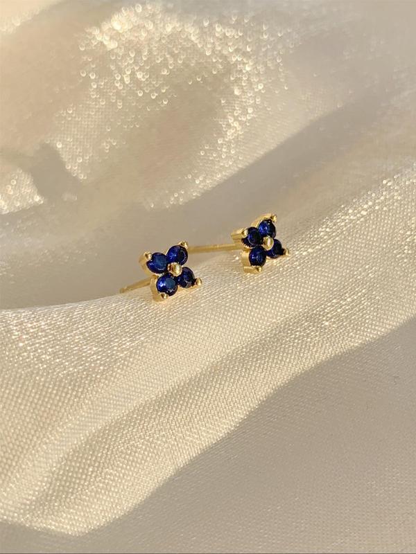 Flower Design Stud Earrings, Rhinestone Decor Stud Earrings for Women for Party, Daily Decor, Trendy All-match & Exquisite Jewelry for Birthday Gift 7