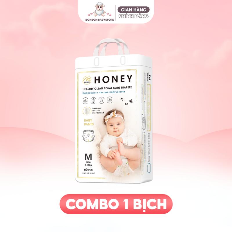 1 Bịch HONEY bản cũ size M quần - Tã Bỉm Dán Quần Cho Bé bim so sinh chobe