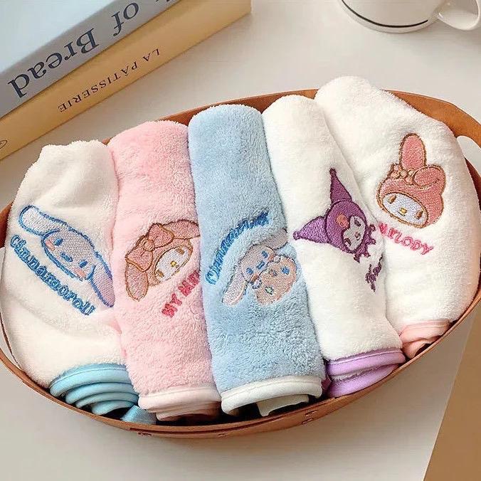  Bộ 5 khăn mặt Kuromi - Gấu cho bé trai - bé gái sét 5 hình các màu Cotton Voi 