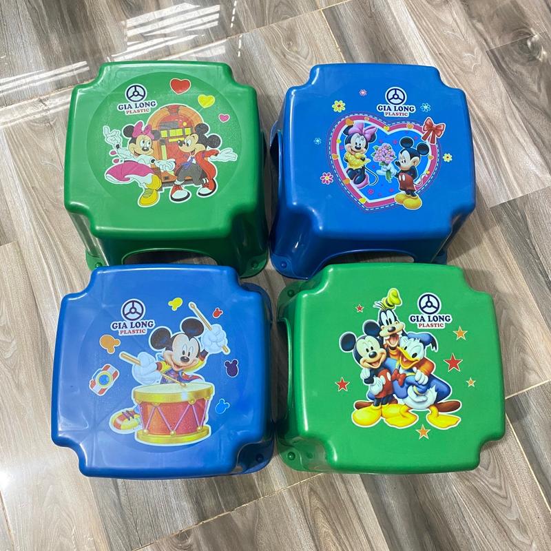 Combo 5 Ghế nhựa vuông thấp có hình dễ thương Gia Long cho bé