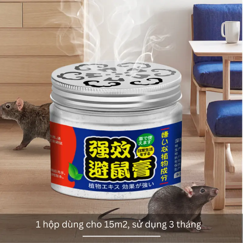 Sáp Đuổi Chuột, Hộp Đuổi Chuột Ô Tô, Chiết Xuất Thực Vật Long Não, Tinh Dầu Ớt, Bạc Hà 1