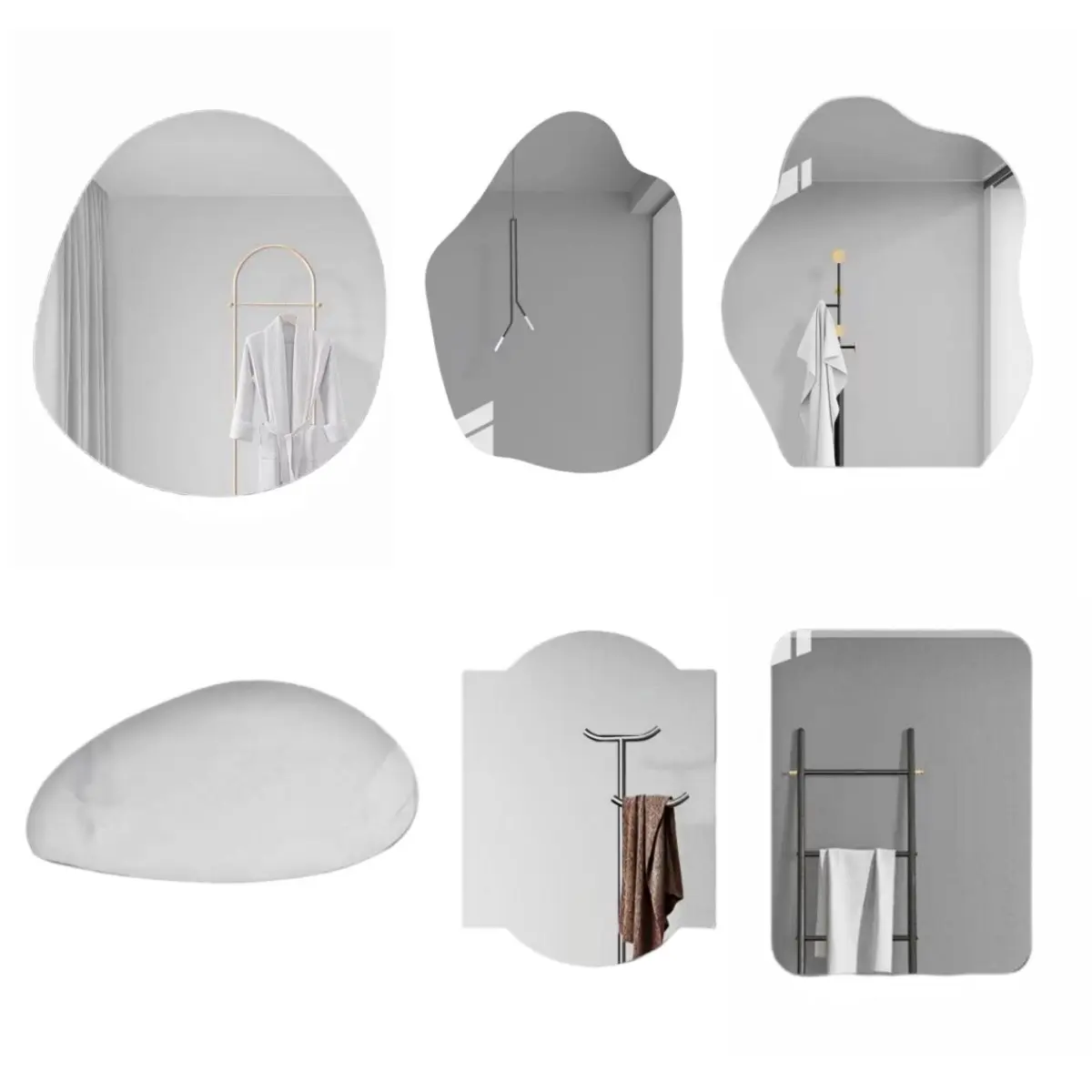 Bedroom Mirror Decorative Wall Mirror Luxury And Elegance Smooth Grinding Edge Unique Irregular Design Interior Design iconic  selfie  mirror  chapel  light iconic  selfie  mirror mirror  paper  glass true  mirror