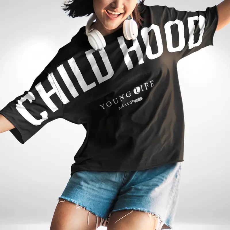 Baju Kaos Pria Wanita lengan pendek motif "CHILD HOOD" Digital Printal Kaos Distro Combed Atasan - pakaian wanita - pakaian pria - baju wanita - baju pria - atasan wanita pria - kaos overside - kaos katun - printing soft Oversize Casual Polos bajudistro 0