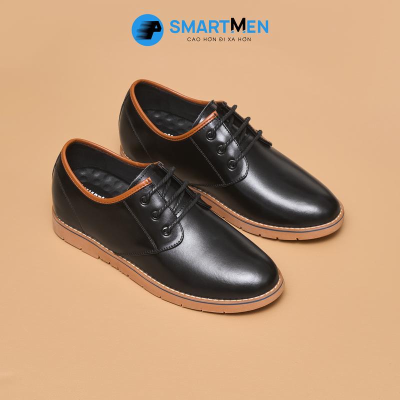  Giày da nam cột dây GD6-05-D thiết kế và sản xuất bởi Smartmen da bò đế cao su đúc nguyên khối có đệm khí êm ái tăng chiều cao BÍ MẬT 5cm thoải mái di chuyển. Shoes 