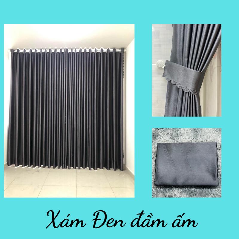 Rèm cửa sổ màu XÁM ĐEN , rèm cửa chính chống nắng 95% , màn cửa trang trí decor phòng