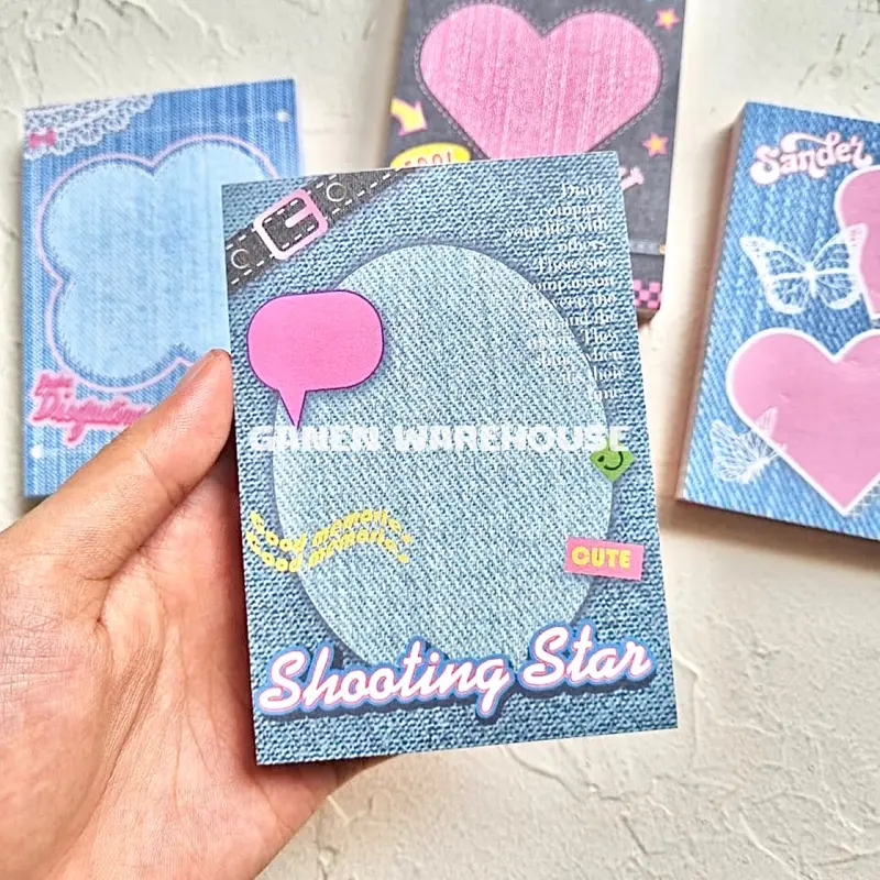 [GW] 100 Lembar Memo Pad Denim Jeans Dekoratif 2