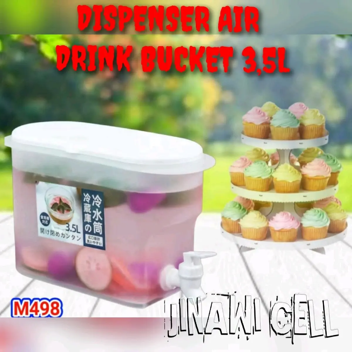 DISPENSER AIR KULKAS DRINK JAR AIR MINUM MINI 3,5L Air Dingin Minuman Putih Wadah Galon Kran Water