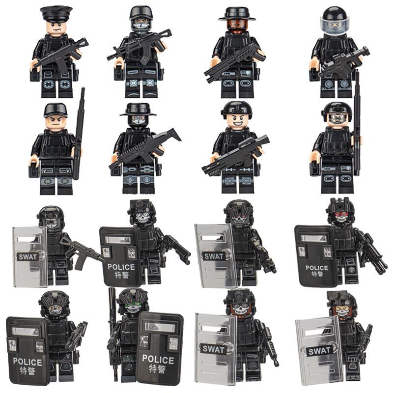  Bộ 8 Mô Hình Đồ Chơi Lắp Ráp SWAT - Đồ chơi cho bé trai 6-12 Tuổi đặc công rừng và lính đánh thuê ráp nhân vật cảnh sát 