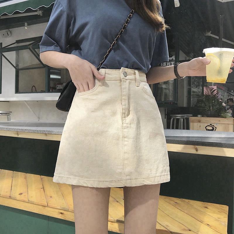 Chân Váy Chữ A Kaki Dáng Ngắn, Chân Váy Nữ Lưng Cao Tôn Dáng Basic 1
