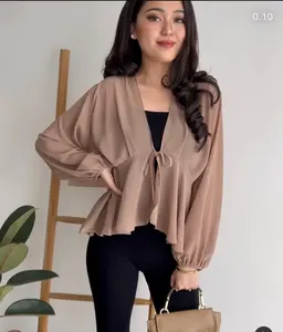 Basic di fashion Outer silvia bahan ceruty Fit Wanita