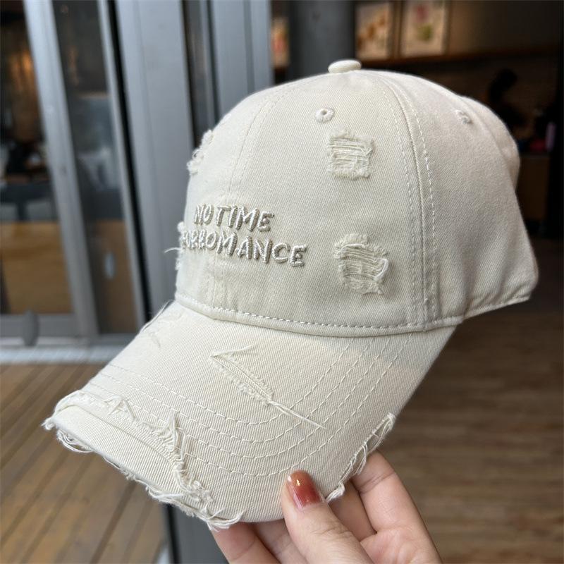 Topi Baseball Wanita Berlubang dengan Sulaman Huruf, Diperbuat daripada Kapas yang Dicuci, Berbentuk Runcing, Tampak Kecil, Bersaiz Besar, dengan Tepi yang Melebar, Topi Matahari Berbahan Lembut. Topi Baseball Wanita Berlubang dengan Sulaman Huruf, Diperbuat daripada Kapas yang Dicuci, Berbentuk Runcing, Tampak Kecil, Bersaiz Besar, dengan Tepi yang Melebar, Topi Matahari Berbahan Lembut.