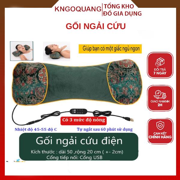 Gối Ngải Cứu Cắm Điện Làm ấm, Gối Massage Cổ Vai GáyThảo Dược Hương Thơm Thảo Mộc Tạo Cảm Giác Êm ái