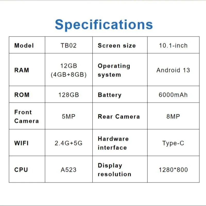 YOBANSE 10.1 Inch Android 13 Tablet, 12GB RAM 128GB ROM Tablet with Keyboard, 5G WiFi Tablet with Case, Mouse, Stylus 7
