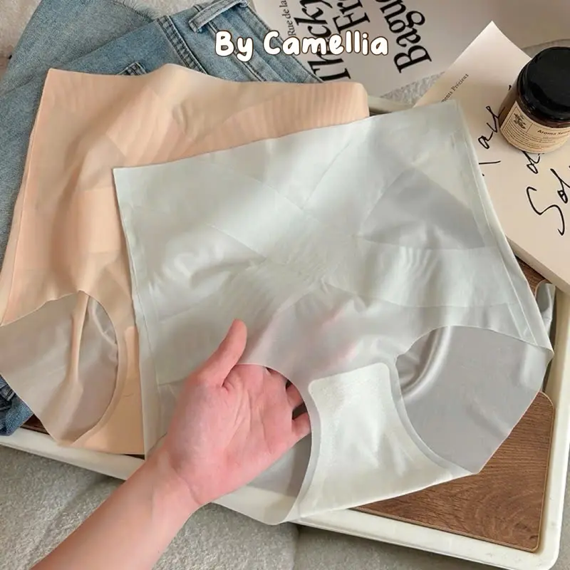 ￼Quần lót su gen bụng định hình eo thon - Quần lót su trơn không viền cạp cao By Camellia QL89 0