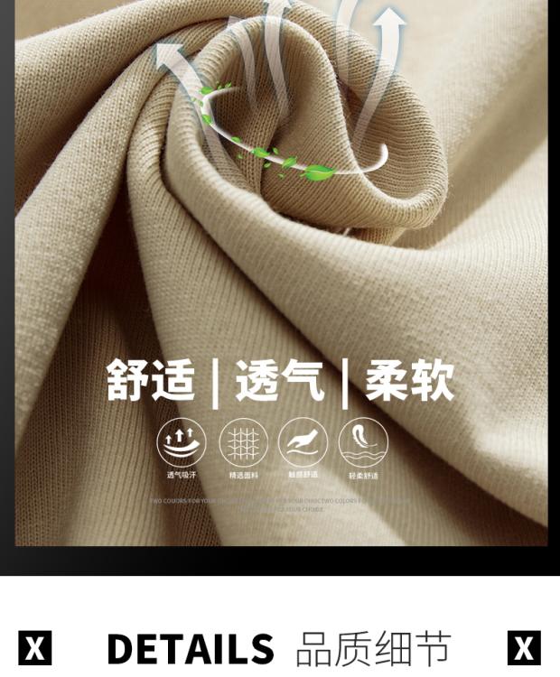 Product Introduction of Short-Sleeved T-shirt Men's Cotton Heavy 160G Double Yarn round Neck Pullover Half Sleeve T-shirt Trendy Men's Top Clothing 3