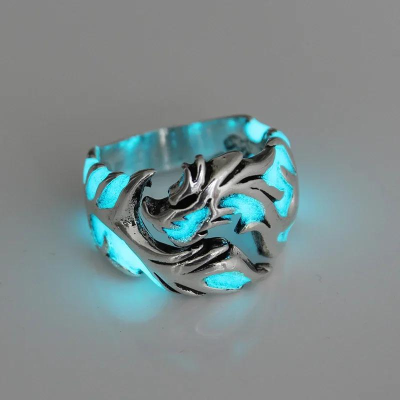 Product Introduction of Nhẫn rồng phát sáng thời trang Gothic có thể điều chỉnh của nam giới bằng thép không gỉ độc đáo của chàng trai trang sức cổ điển Quà tặng Ngày của Mẹ 4
