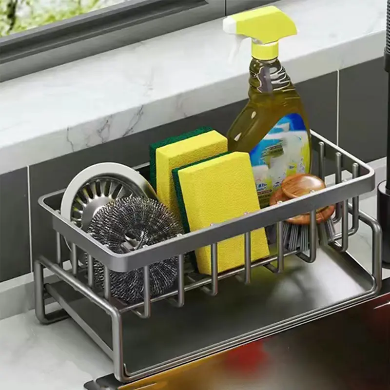 Kitchen Rack Drain Rack Sink Rag Basket Countertop Sundry Storage Rack