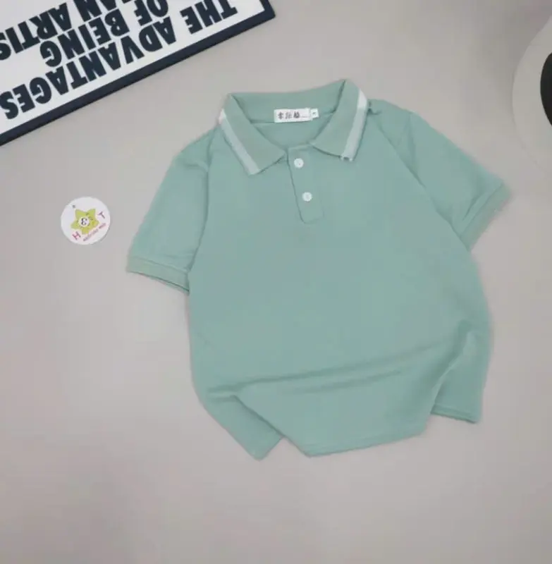 Áo thun Polo cho bé trai bé gái chất liệu cotton thoáng mát thấm hút mồ hôi size 12 - 35kg 6