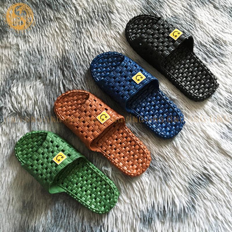 Dép Đi Trong Nhà Dép Lỗ Cao Su Mặt Cười Nữ Nam Đi Văn Phòng Nhà Tắm Vệ Sinh Chống Trơn Trượt