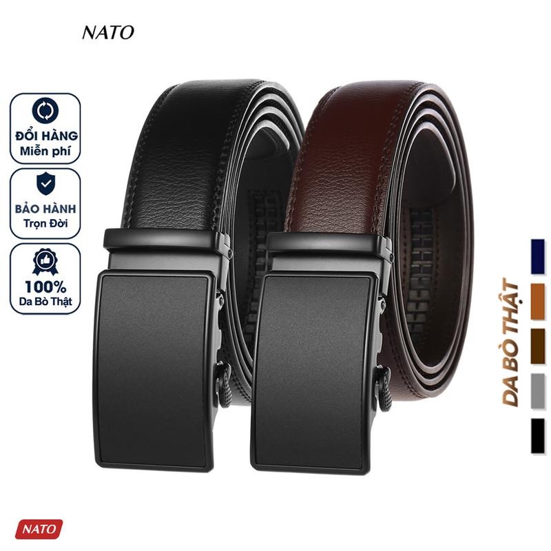 Thắt Lưng Nam HENRY Khóa Tự Động Da Bò Thật Cao Cấp Bền Đẹp Sang Trọng Công Sở Thời Trang Dây Nịt Đi Làm Học Bản Nhỏ Sinh Viên NATO
