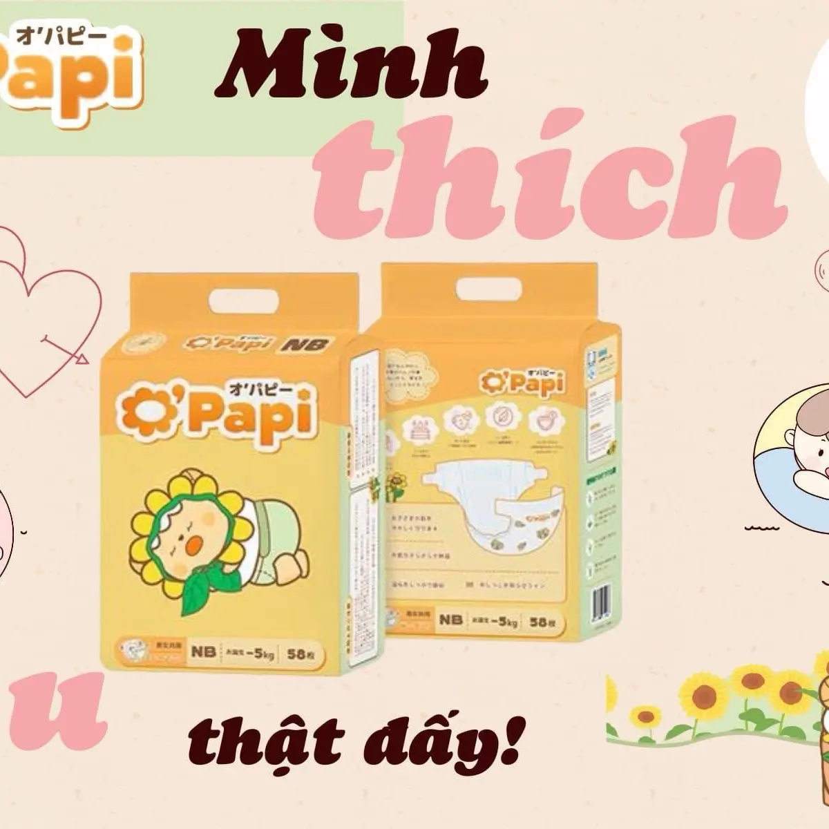 [KHÔNG QUÀ]TÃ BỈM OPAPI ĐỦ SIZE CHO BÉ SIÊU THẤM HÚT