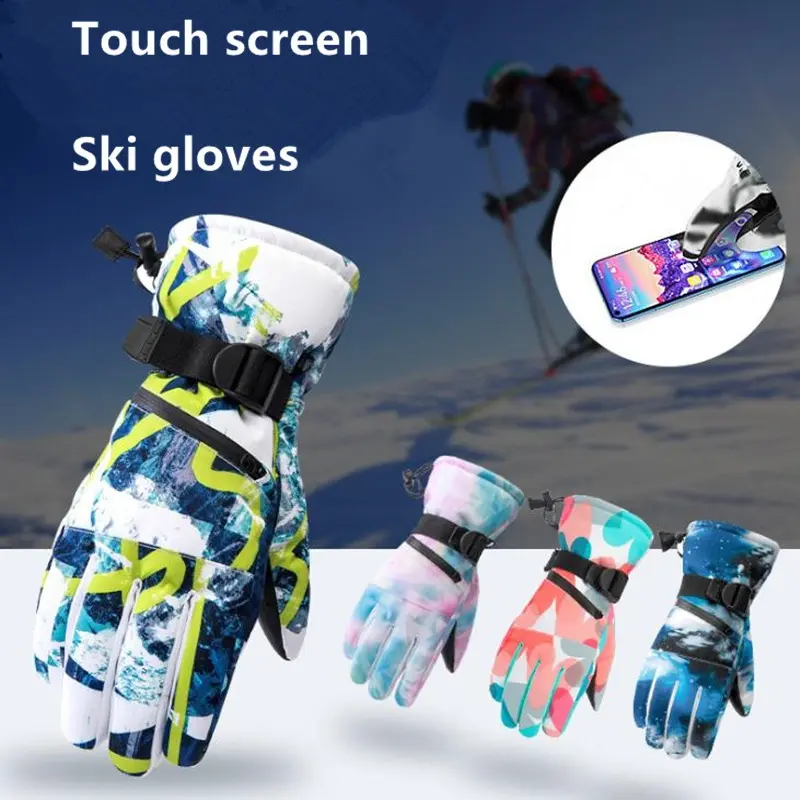 Professional Ski Gloves Touch Screen Fleece Winter Warm Snowboard Gloves Ultralight Waterproof Motorcycle Thermal Snow gloves