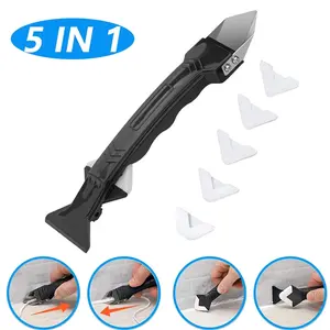 E-TOOLS Perapi Lem Silikon Sealant Spreader Spatula Scraper 5 in 1 - WL106 - Black