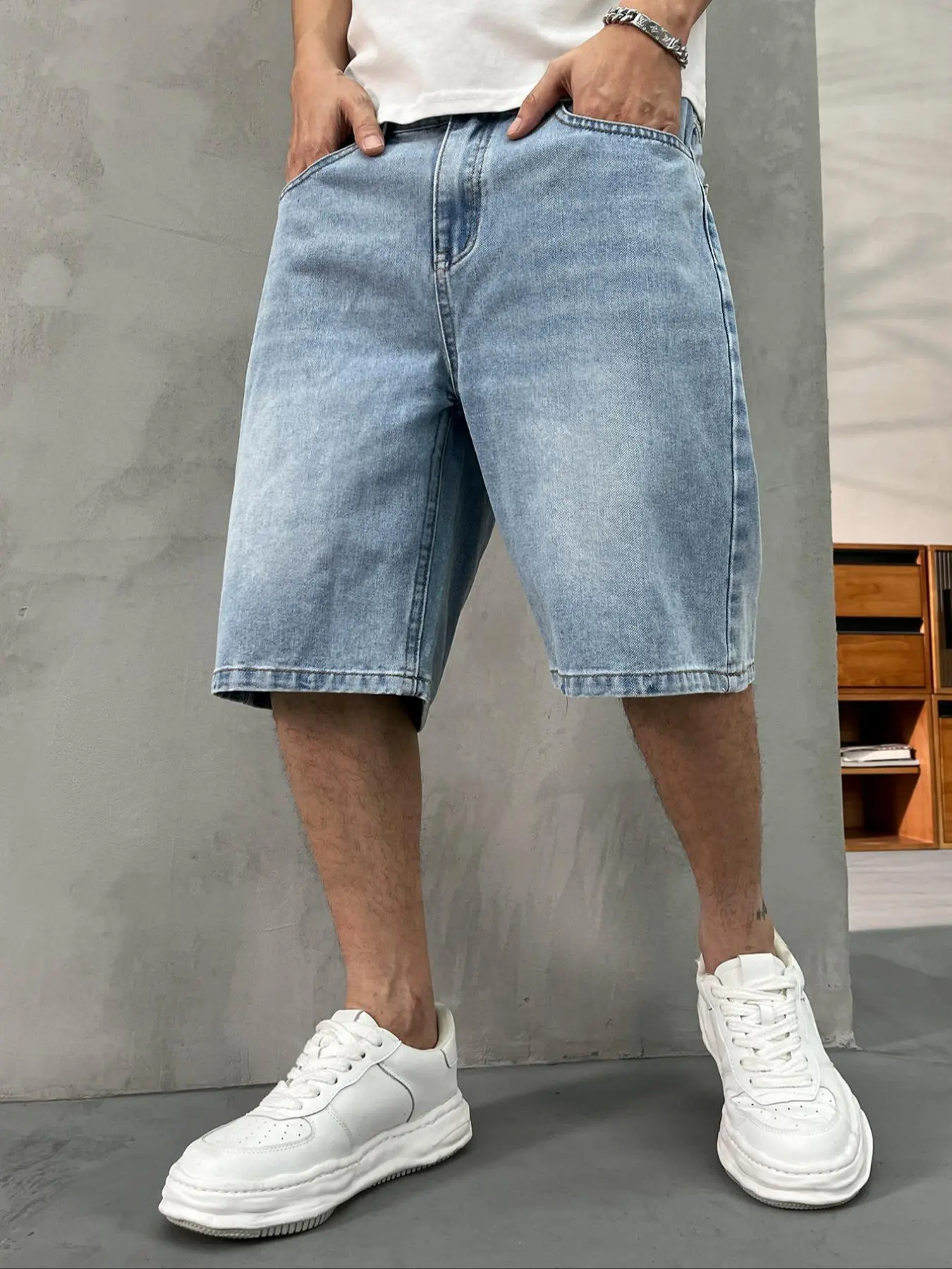 Men's Denim Shorts, Loose Casual Comfy Shorts for Summer, Men's Bottoms for Daily Wear, Shorts for Men, Cotton
