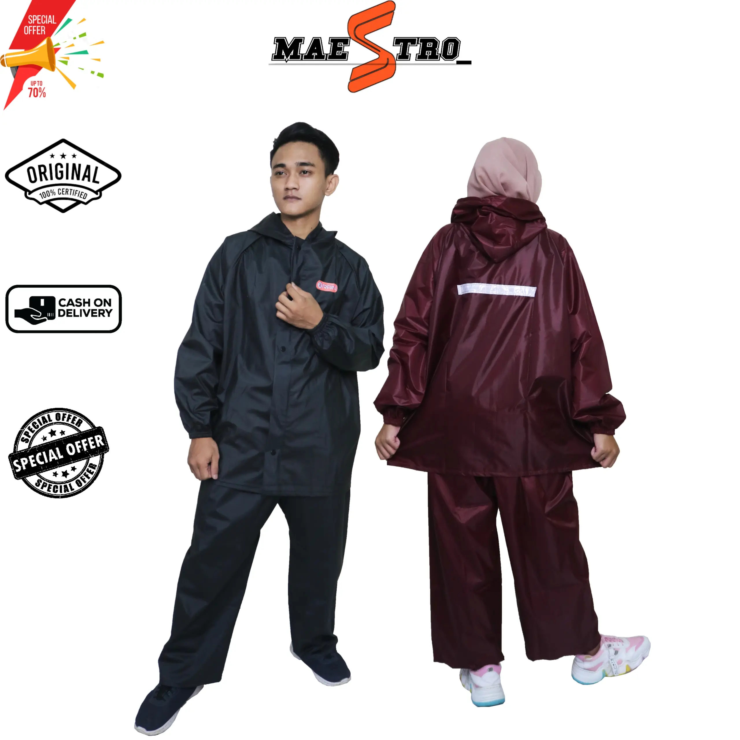 Jas Hujan Raincoat Mantol setelan baju/ celana pria dan wanita dewasa pvc waterproof