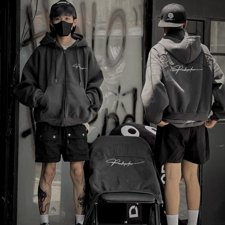 Áo Hoodie Boxy Zip Vải Nỉ Ngoại Pandax Polime Áo Khoác Nỉ Hai Lớp Khoá Kéo Phong Cách Boy Phố Hot Nhất 2025 Tabii Store